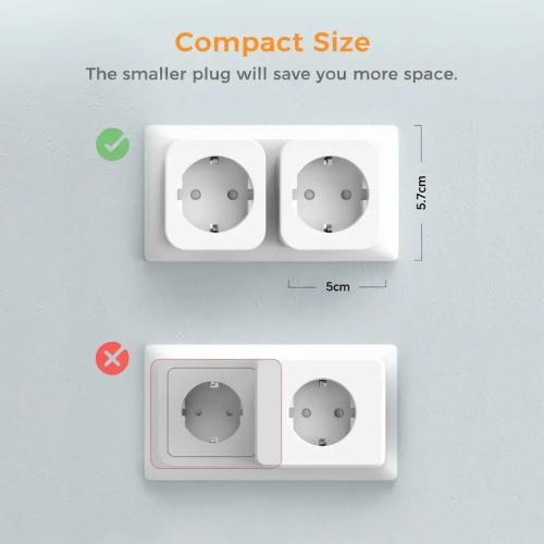 Refoss Smart Wi-Fi Mini Socket Plug - Pack of 2, Works with Alexa & Google Assistant