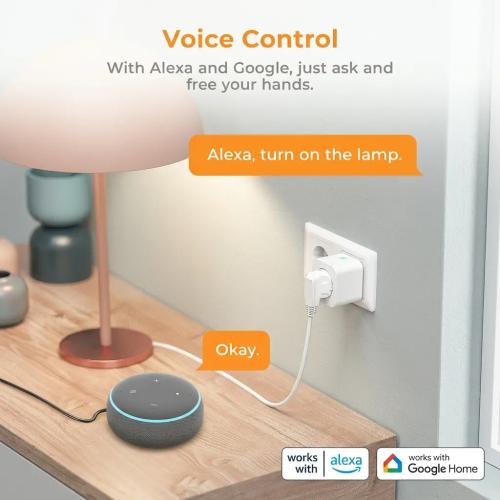 Refoss Smart Wi-Fi Mini Socket Plug - Pack of 2, Works with Alexa & Google Assistant