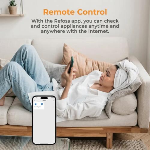 Refoss Smart Wi-Fi Mini Socket Plug - Pack of 2, Works with Alexa & Google Assistant