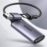 UGREEN 4K HDMI to USB Video Capture Card, 1080P 30fps Streaming & Recording Adapter (USB-A/USB-C) 40189
