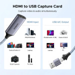 UGREEN 4K HDMI to USB Video Capture Card, 1080P 30fps Streaming & Recording Adapter (USB-A/USB-C) 40189