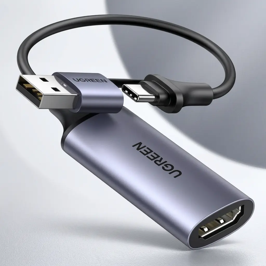 UGREEN 4K HDMI to USB Video Capture Card, 1080P 30fps Streaming & Recording Adapter (USB-A/USB-C) 40189