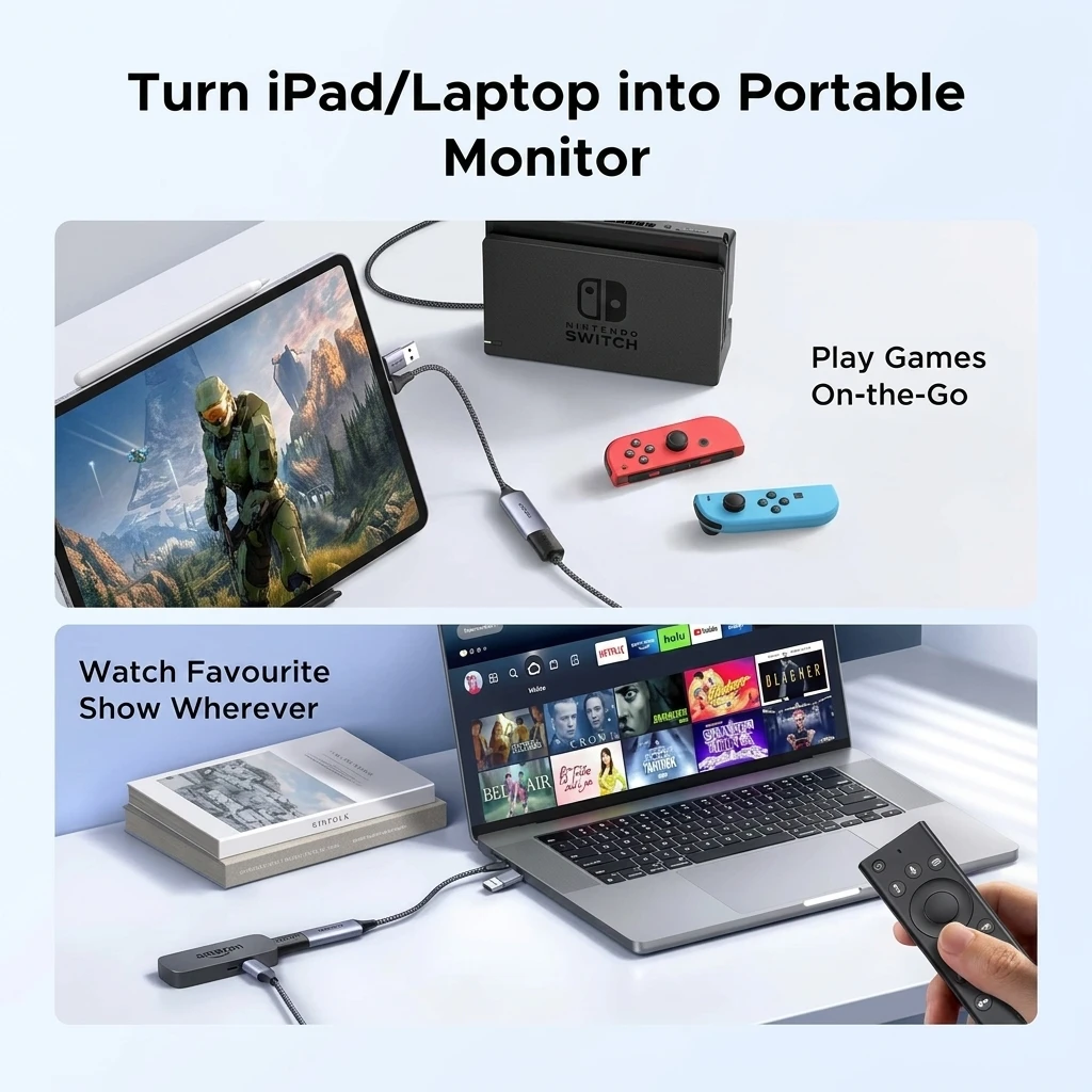 UGREEN 4K HDMI to USB Video Capture Card, 1080P 30fps Streaming & Recording Adapter (USB-A/USB-C) 40189 2