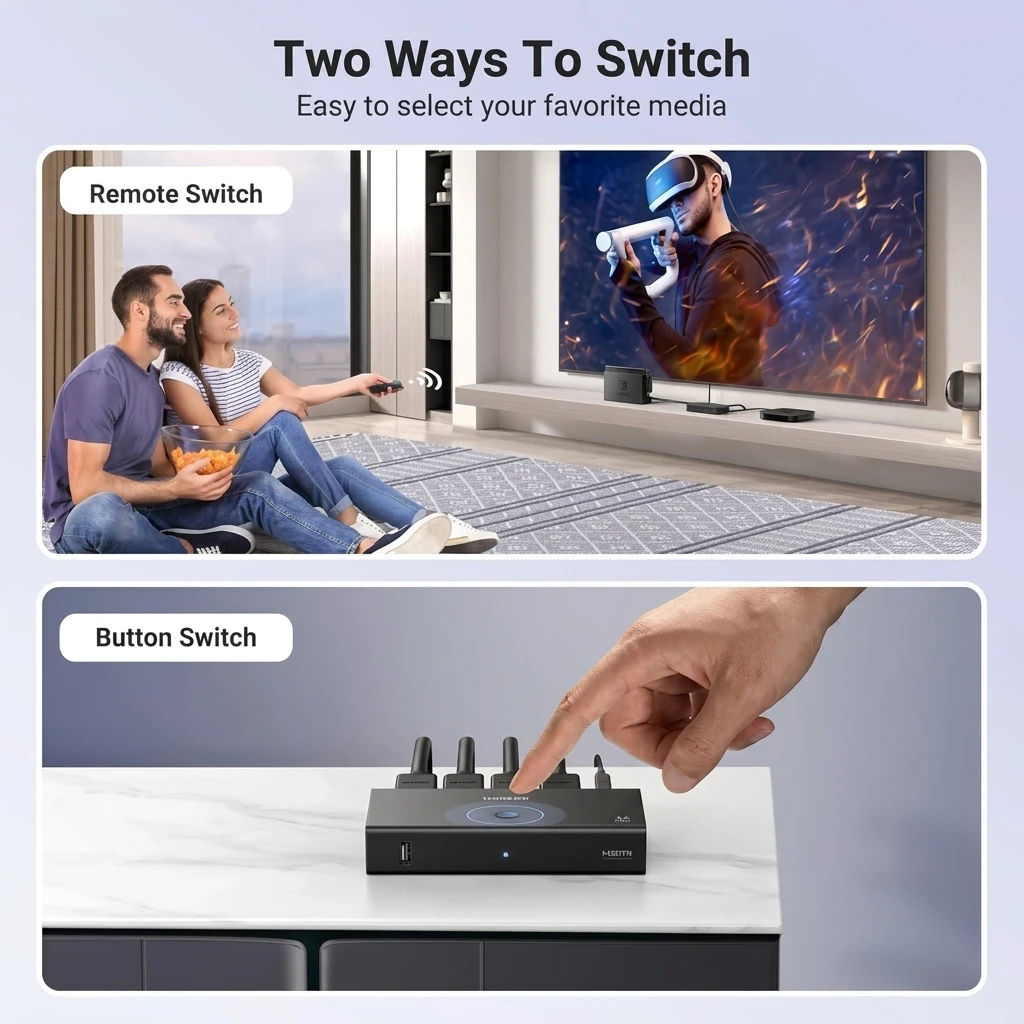 UGREEN 4K 60Hz HDMI Switch 3-in-1 Out with Remote Control 15376 6