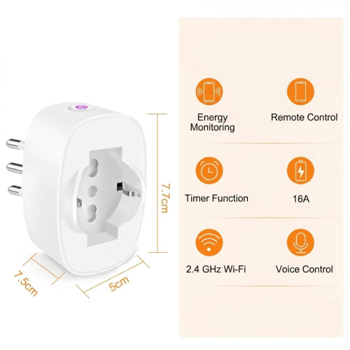 SURFOU Smart WiFi Plug, Italian Type L Socket with Energy Monitoring & Timer, 16A