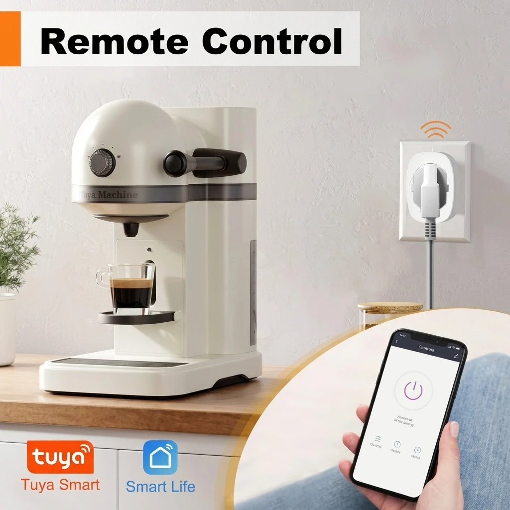 SURFOU Smart WiFi Plug, Italian Type L Socket with Energy Monitoring & Timer, 16A 5