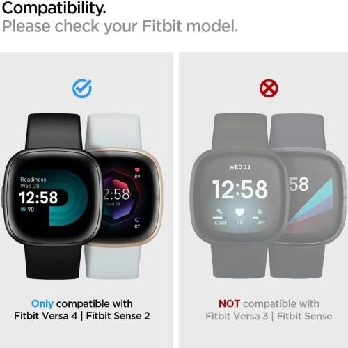 Spigen Rugged Armor Pro Band with Case for Fitbit Versa 4 / Sense 2 - Black