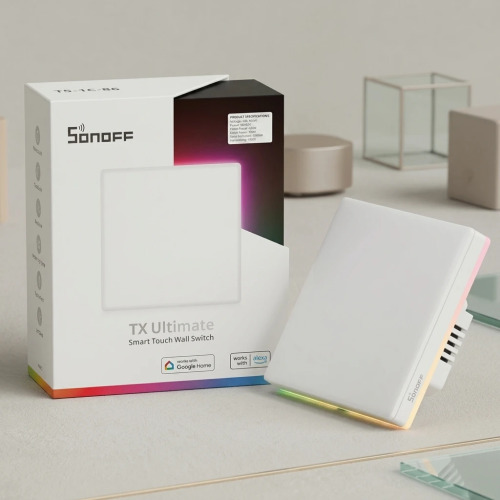 SONOFF TX Ultimate T5-1C-86 Smart 1-Gang RGB Touch Wall Switch - White