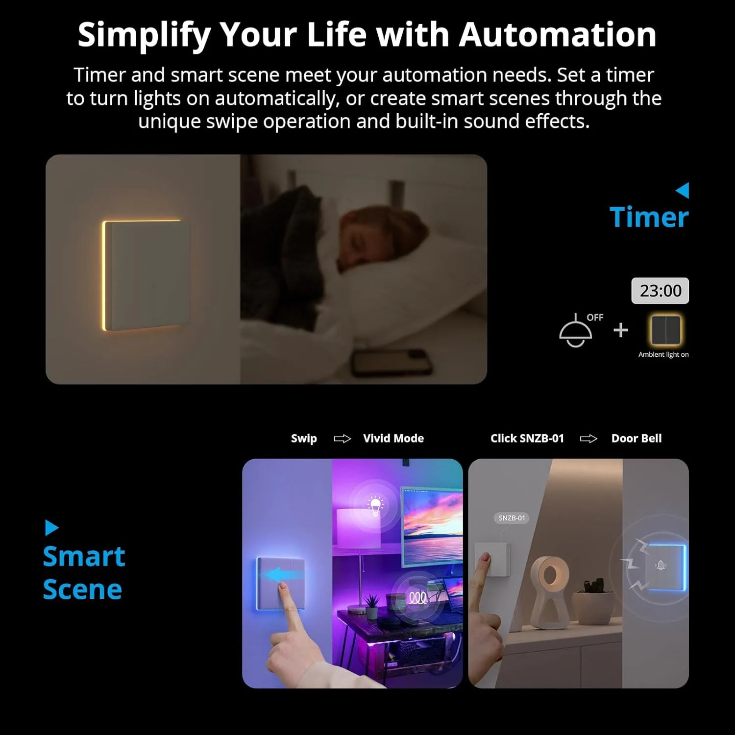 SONOFF TX Ultimate T5-1C-86 Smart 1-Gang RGB Touch Wall Switch - White 7