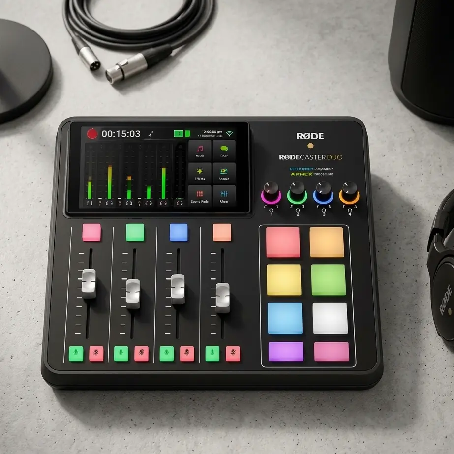RODE RODECaster Duo Compact Integrated Audio Production Studio - Black