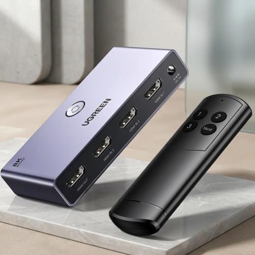 UGREEN HDMI 2.1 Switch 3-in-1-Out 8K@60Hz 4K@120Hz with Remote Control 15604