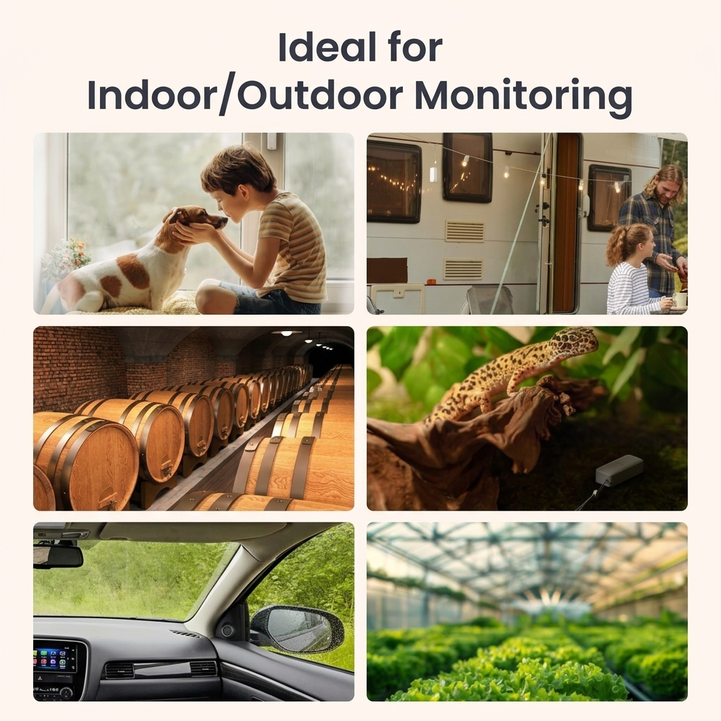 SwitchBot Smart Indoor/Outdoor WLAN Thermo-Hygrometer 3-Pack with Hub Mini 2