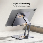 UGREEN Foldable Aluminum Tablet & Phone Stand - Adjustable Desk Holder for iPad, iPhone, and Tablets 15414