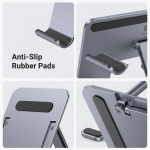 UGREEN Foldable Aluminum Tablet & Phone Stand - Adjustable Desk Holder for iPad, iPhone, and Tablets 15414