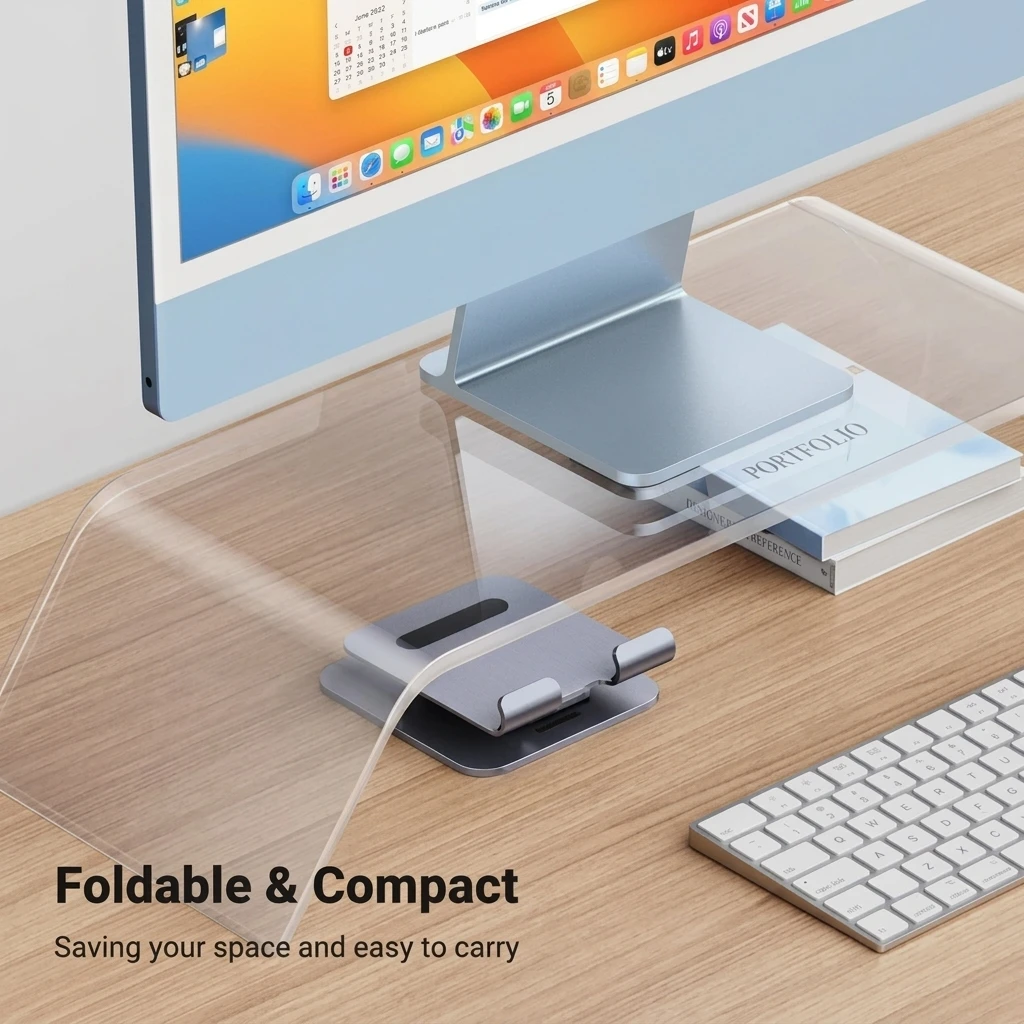 UGREEN Foldable Aluminum Tablet & Phone Stand - Adjustable Desk Holder for iPad, iPhone, and Tablets 15414 4