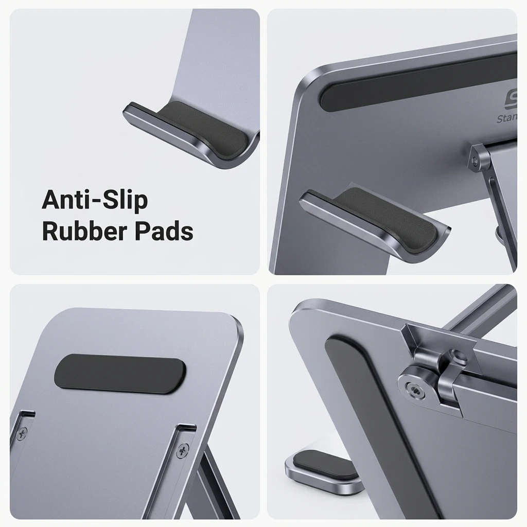 UGREEN Foldable Aluminum Tablet & Phone Stand - Adjustable Desk Holder for iPad, iPhone, and Tablets 15414 5