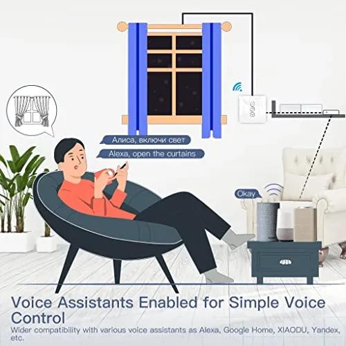 MOES Smart WiFi Curtain Switch, 2.5D Arc Glass Touch Panel for Roller Blinds & Shutters