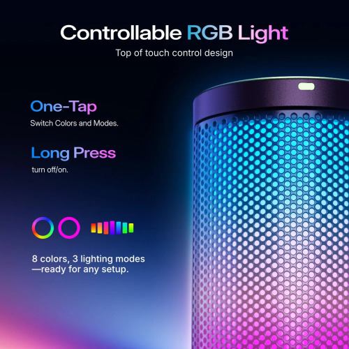 MAONO DGM20 RGB USB Gaming Microphone with Noise Cancellation & Gain Control