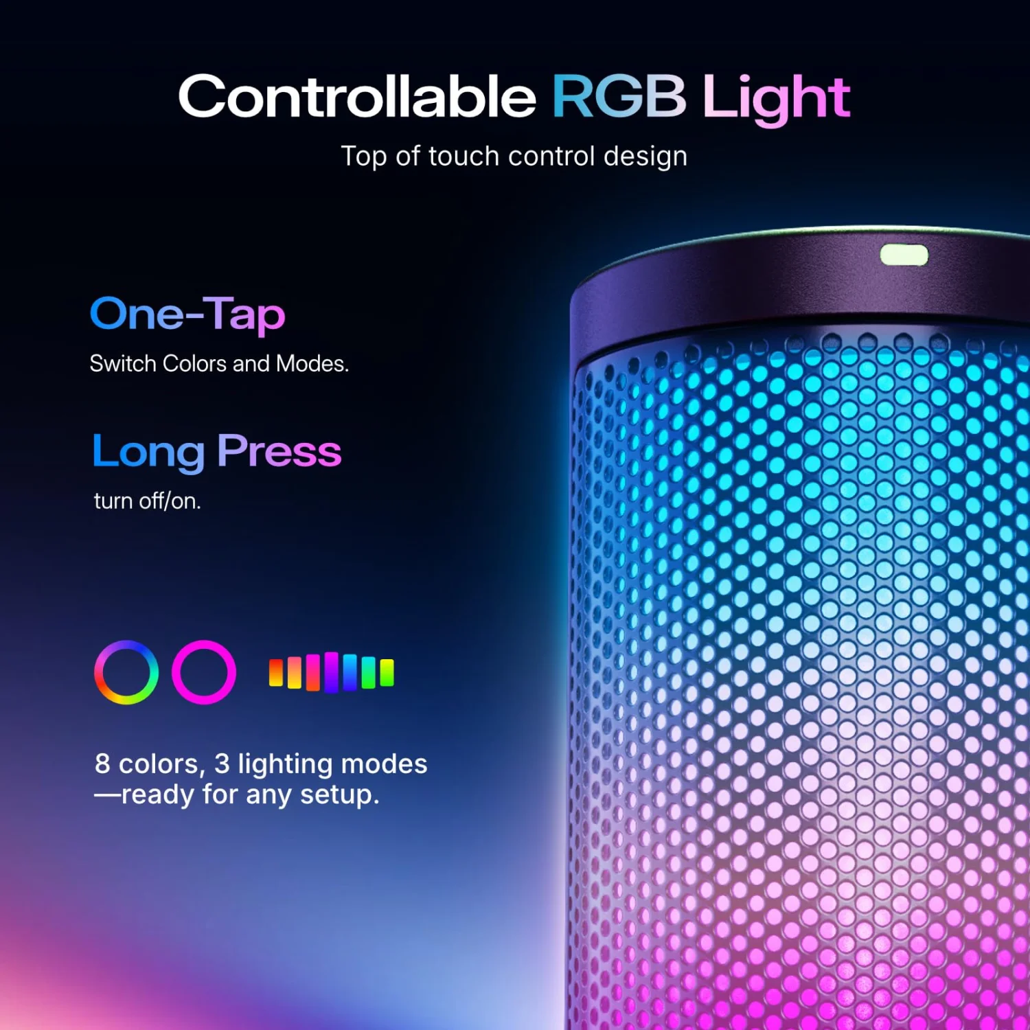 MAONO DGM20 RGB USB Gaming Microphone with Noise Cancellation & Gain Control 7