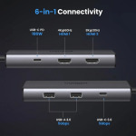 UGREEN 6-in-1 USB-C USB-C Multifunctional Adapter - 8K@30Hz/4K@60Hz HDMI 15852