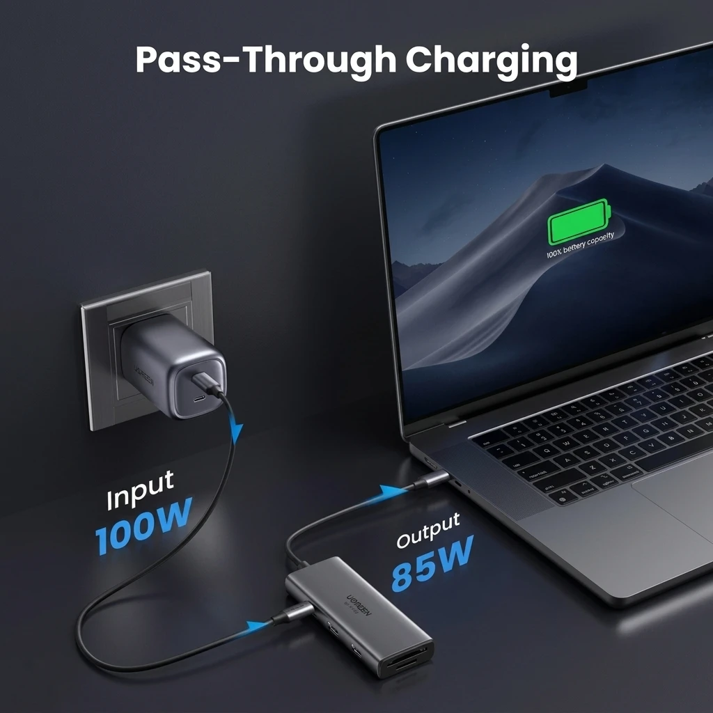 UGREEN 6-in-1 USB-C USB-C Multifunctional Adapter - 8K@30Hz/4K@60Hz HDMI 15852 6