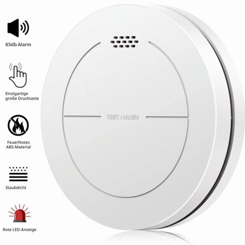 Safeliveo 10-Year Battery Photoelectric Smoke Detector & Fire Alarm - 2 Pack