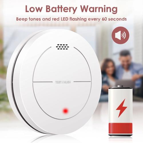 Safeliveo 10-Year Battery Photoelectric Smoke Detector & Fire Alarm - 2 Pack