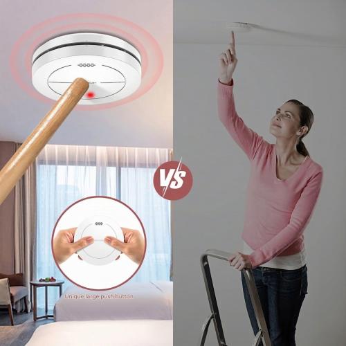 Safeliveo 10-Year Battery Photoelectric Smoke Detector & Fire Alarm - 2 Pack