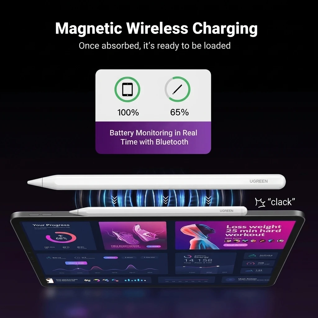 UGREEN Magnetic Wireless Charging Stylus Pen for iPad Pro/Air/Mini 15910 2