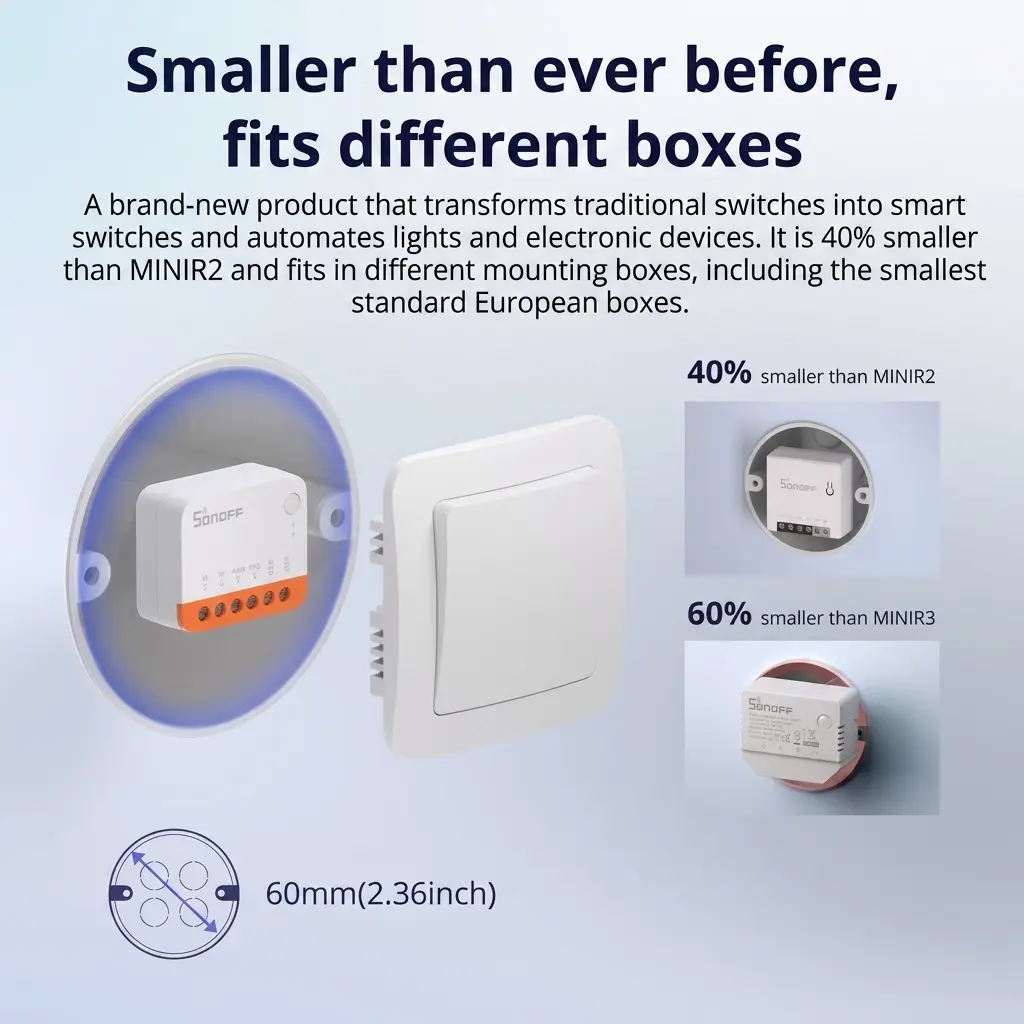 SONOFF MINIR4 WiFi Smart Switch - Ultra-Compact DIY Automation Module 3