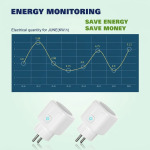 PHEANOO 16A WiFi Smart Plug with Energy Monitoring - 2 Pack, Alexa & Google Home Compatible