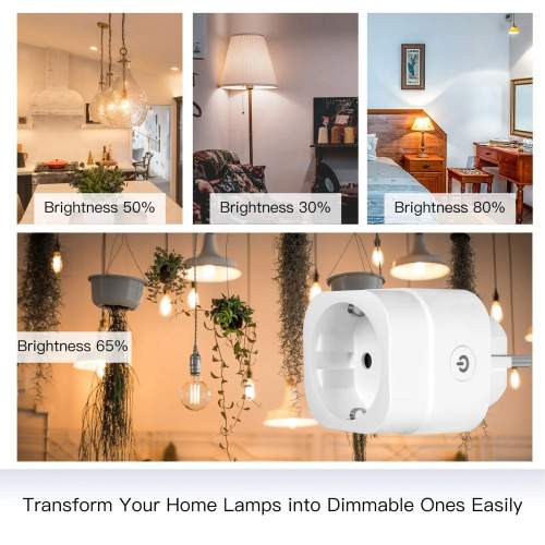 MOES Smart WiFi Dimmer Socket for Dimmable LEDs, Halogen & Incandescent Bulbs, 200W, Alexa & Google Home Compatible, Smart Life/Tuya App