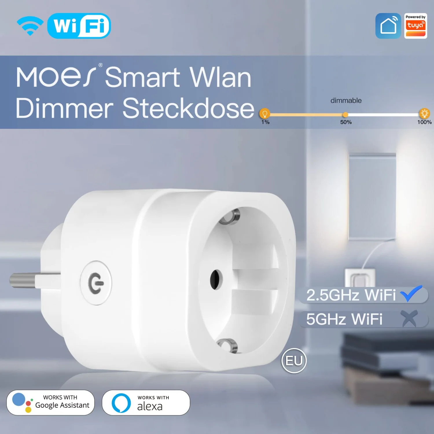 MOES Smart WiFi Dimmer Socket for Dimmable LEDs, Halogen & Incandescent Bulbs, 200W, Alexa & Google Home Compatible, Smart Life/Tuya App 6