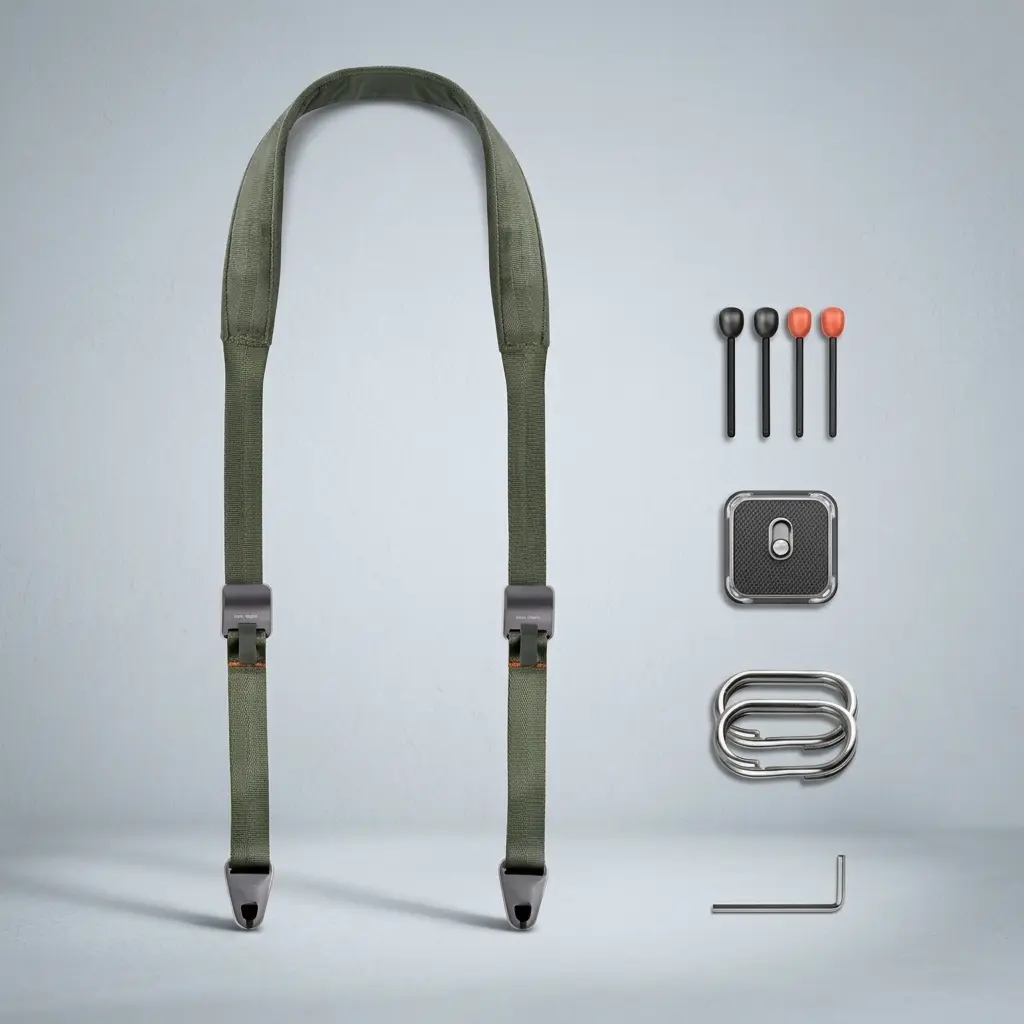 PGYTECH 1.8-inch Padded Camera Shoulder Strap with Quick Release Plate - Fern Green