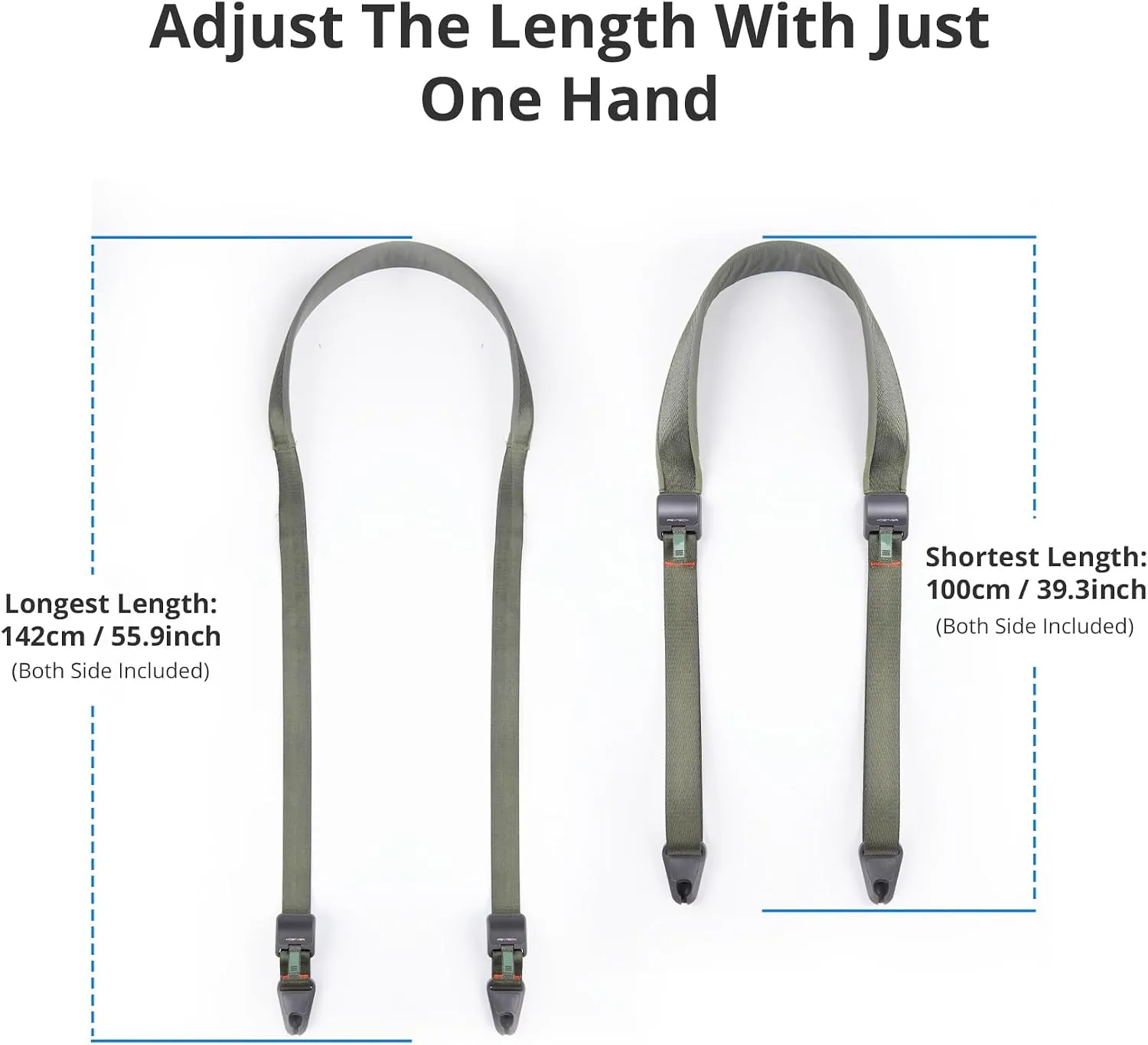 PGYTECH 1.8-inch Padded Camera Shoulder Strap with Quick Release Plate - Fern Green 6