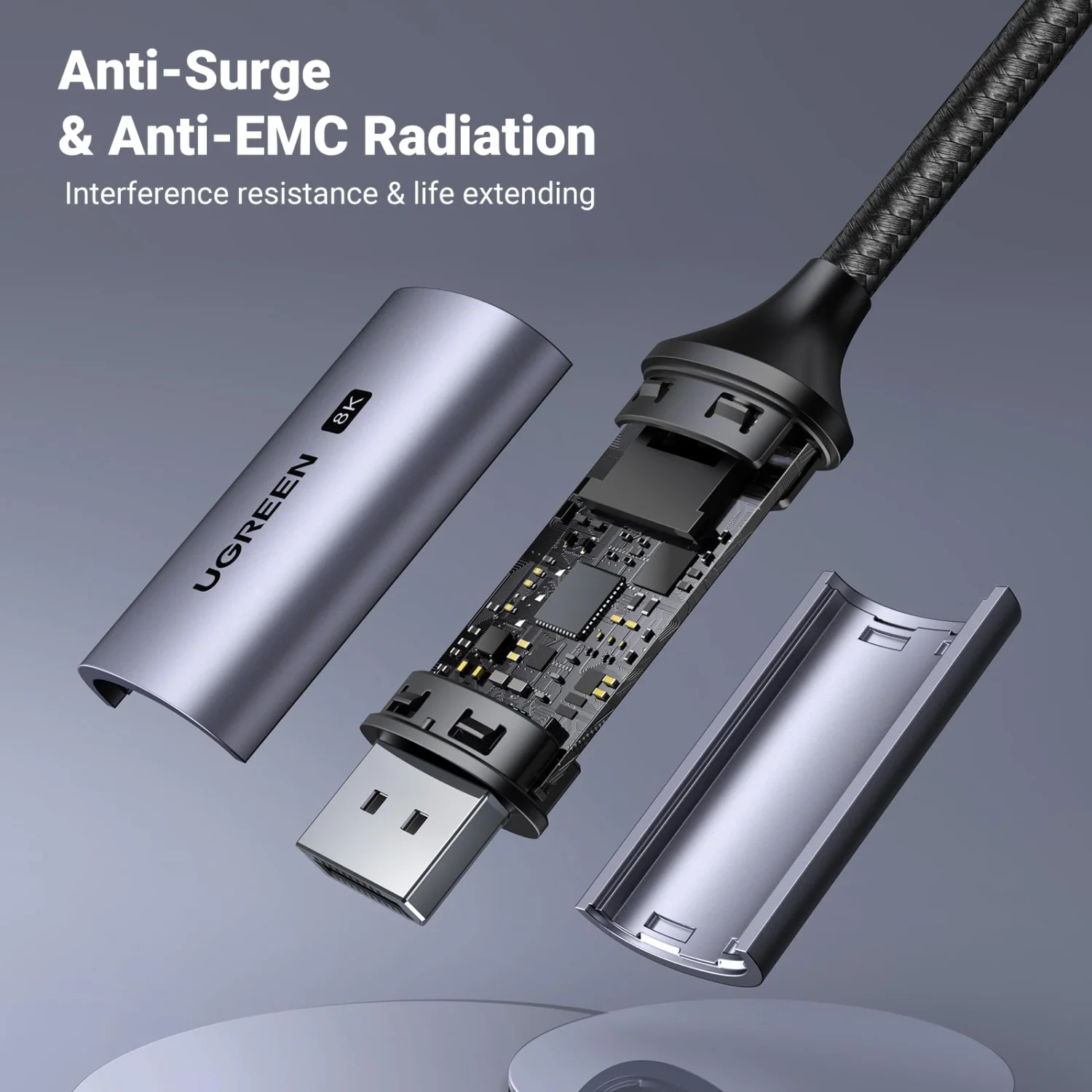 UGREEN USB-C to DisplayPort 1.4 Cable, 8K@60Hz 4K@240Hz, 2M Braided Cord 25158 9