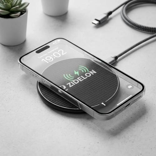 Zidelon 15W Qi Wireless Charging Pad with Integrated LED Ambient Light