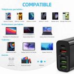 AXFEE 65W 5-Port Fast USB C Charger Hub with QC 3.0 (Black)