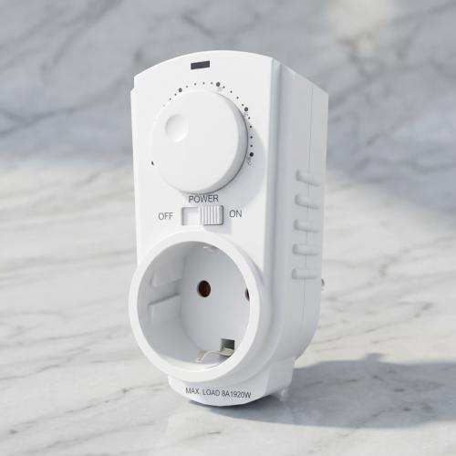 EconoHome Adjustable Plug-In Thermostat for Heating and Cooling - 230V Universal Temperature Controller