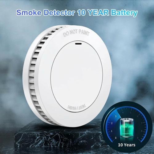 XINDUM 10-Year Battery Mini Smoke Detector Set of 6 with Magnetic Mounts