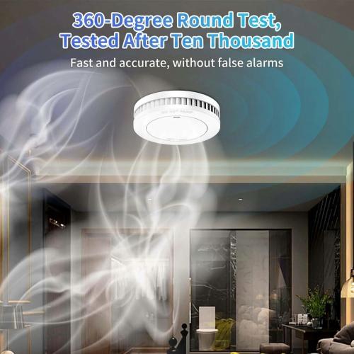 XINDUM 10-Year Battery Mini Smoke Detector Set of 6 with Magnetic Mounts