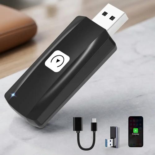 MSXTTLY Wireless CarPlay Adapter - 5GHz WiFi Plug & Play USB Dongle for Factory Wired CarPlay Cars
