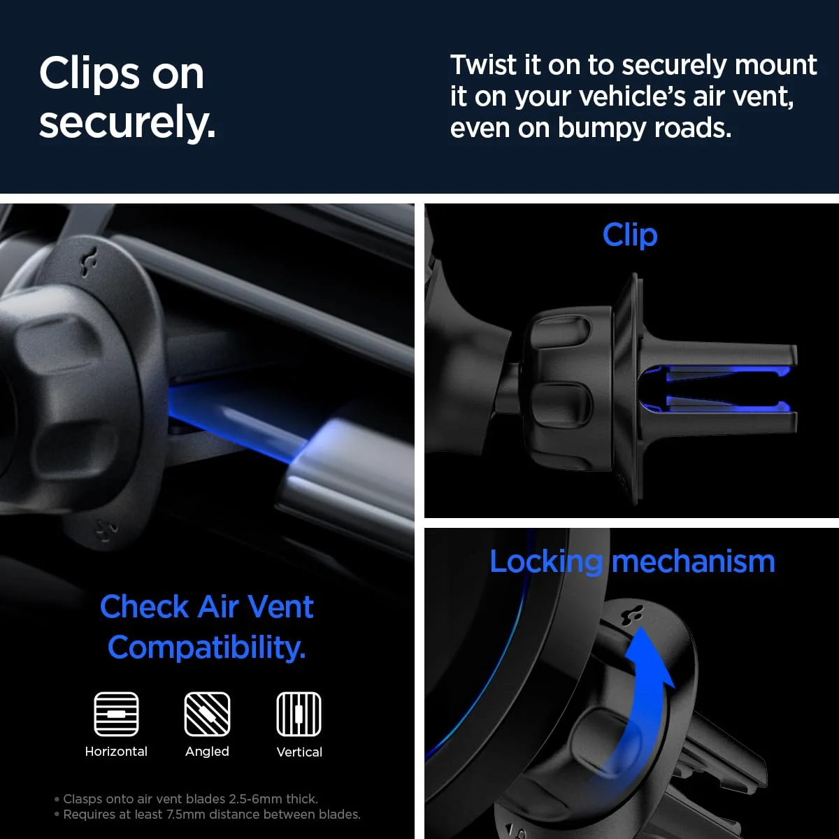 Spigen OneTap Pro 3 Cryomax MagSafe Fast Wireless Charging Car Mount & Air Vent Clip ITS12WC 4