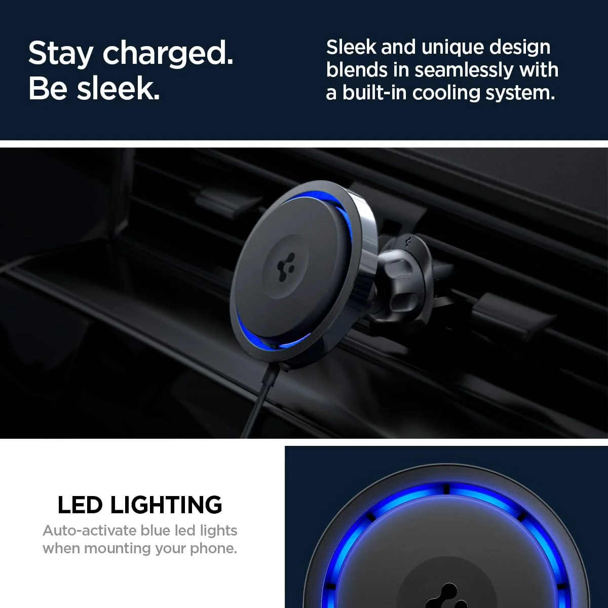 Spigen OneTap Pro 3 Cryomax MagSafe Fast Wireless Charging Car Mount & Air Vent Clip ITS12WC 5
