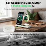 Aresh 3-in-1 Foldable Wireless Charging Station with Night Light for iPhone, Apple Watch & AirPods
