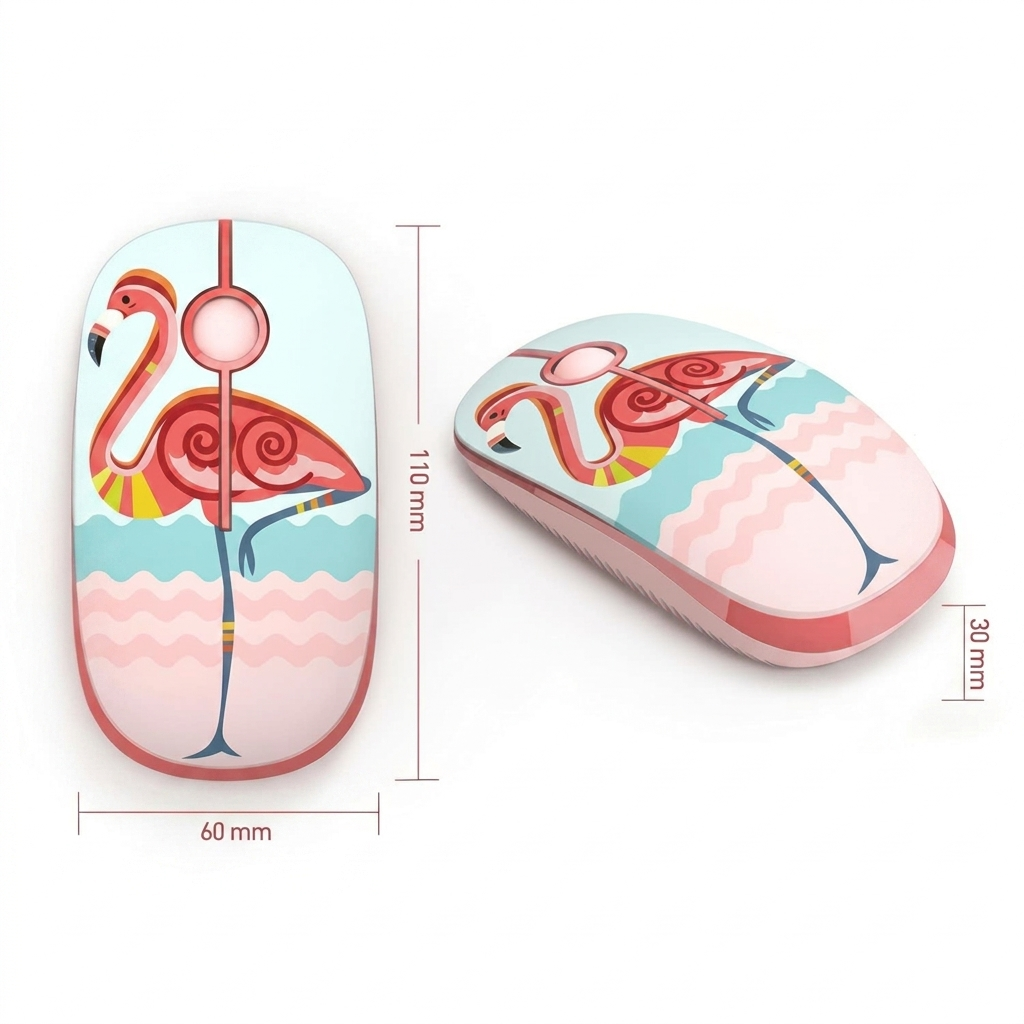 Jelly Comb Wireless Mouse with Silent Click & Nano USB Receiver - Flamingo 5