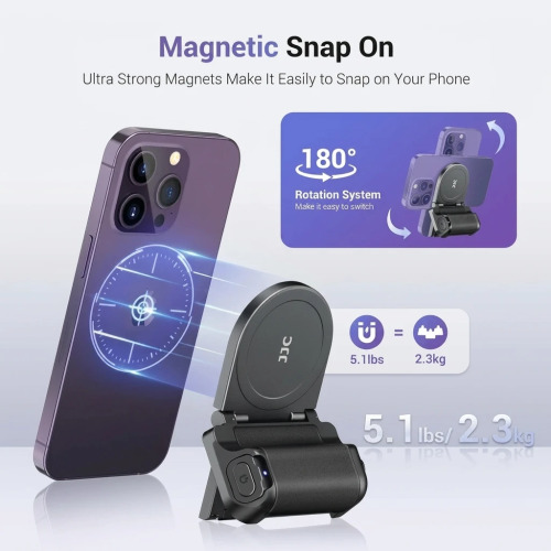 JJC Magnetic Phone Camera Grip Handle with Bluetooth Remote for MagSafe iPhones