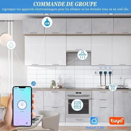 SURFOU Type E Smart WiFi Plug, 16A Programmable Socket with Remote Control & Energy Monitoring
