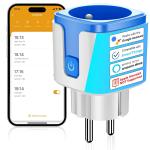 SURFOU Type E Smart WiFi Plug, 16A Programmable Socket with Remote Control & Energy Monitoring