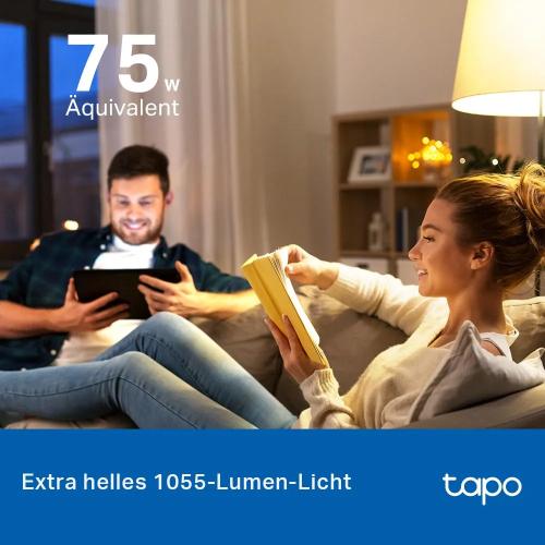 Tapo TP-Link L535E Matter Certified Smart Wi-Fi LED Bulb, Multicolor, E27, Dimmable, 1055 Lumens